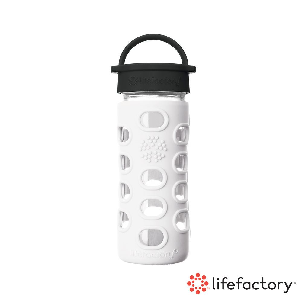 【Lifefactory】玻璃水瓶平口350ml-白色