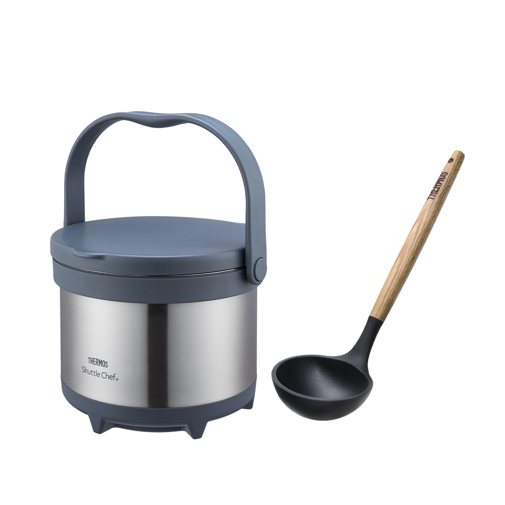 Thermos-【THERMOS膳魔師】燜燒提鍋3000ml+木柄矽膠湯勺優惠組-TCRA