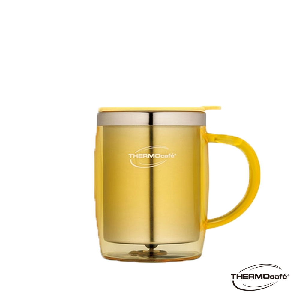 【THERMOcafe' 凱菲】不銹鋼隔溫杯350ml-粉黃色