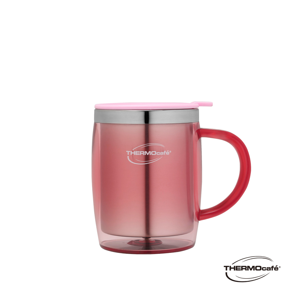 【THERMOcafe' 凱菲】不銹鋼隔溫杯350ml-粉桃色