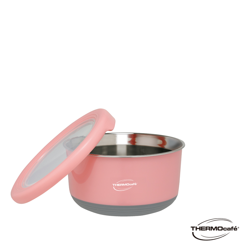 【THERMOcafe' 凱菲】不銹鋼多功能隔熱碗 淺粉橘