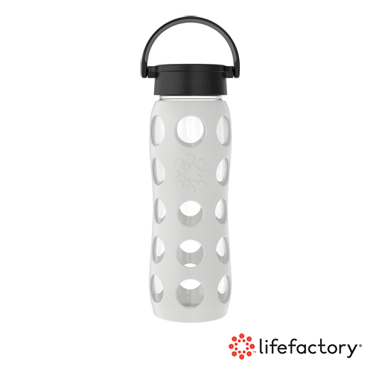 【Lifefactory】玻璃水瓶平口650ml-冷灰色