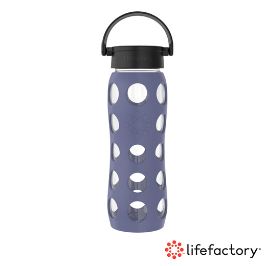 【Lifefactory】玻璃水瓶平口650ml-迷霧紫