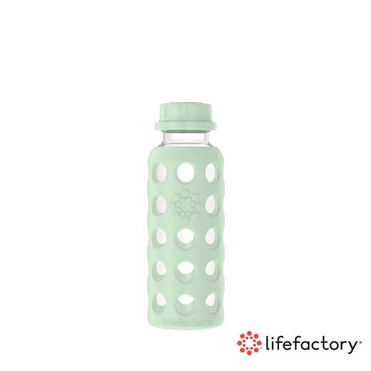 【Lifefactory】密封蓋玻璃水瓶-淡綠色