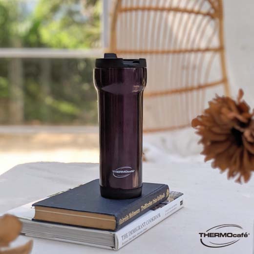 【THERMOcafe' 凱菲】不銹鋼真空保溫杯470ml-深紫色