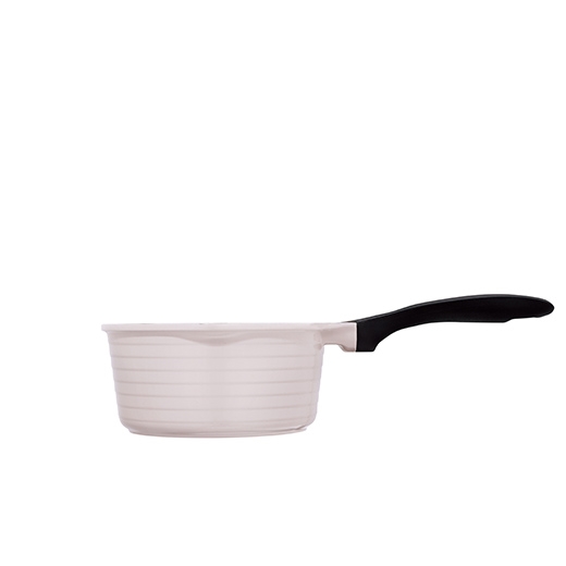 【THERMOS膳魔師】巧易不沾鍋_TFP系列單柄壓鑄湯鍋18cm 燕麥杏