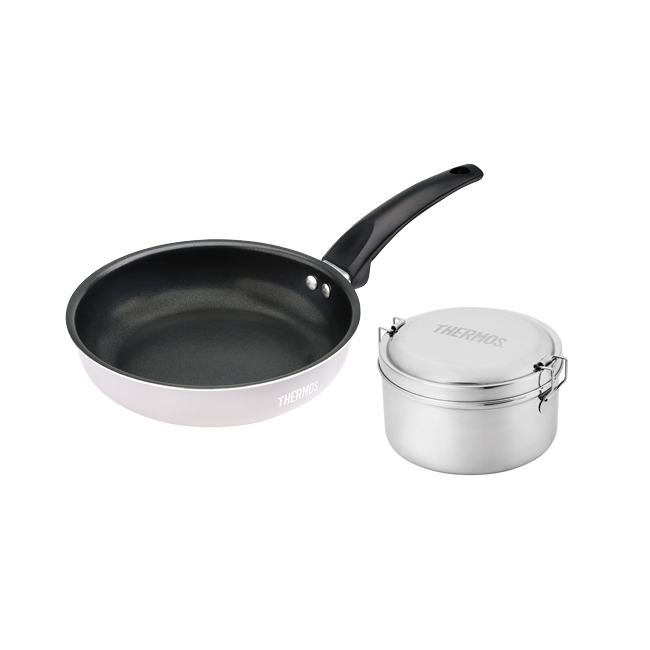 【THERMOS膳魔師】巧易不沾鍋_TFP系列單柄平底鍋20cm 燕麥杏【活動專區商品】