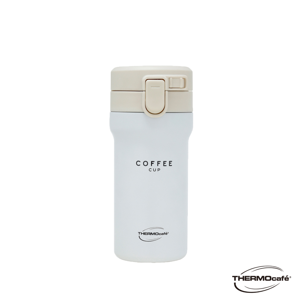 【THERMOcafe' 凱菲】不鏽鋼真空保溫瓶370ml-咖啡白
