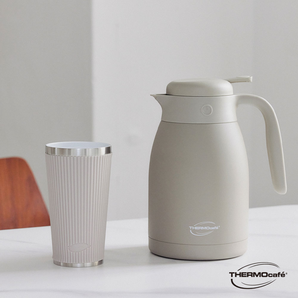 【THERMOcafe' 凱菲】不銹鋼真空保溫壺_1500ml_可可棕【活動專區商品】