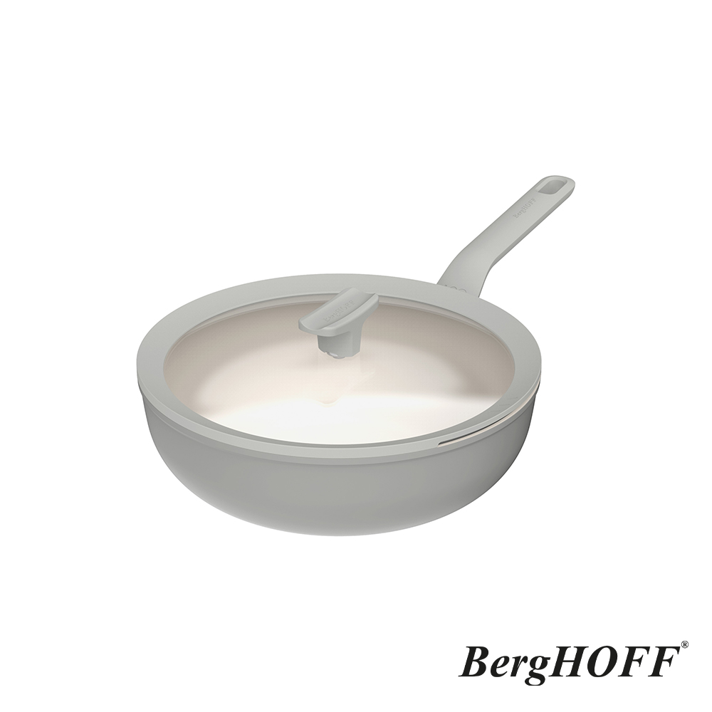 【BergHOFF貝高福】Balance陶瓷塗層不沾鍋系列_單柄含蓋炒鍋_28cm_月霧灰