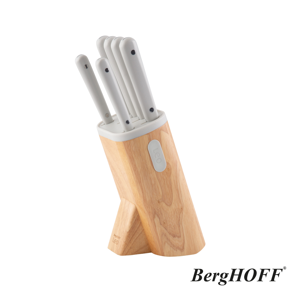 【BergHOFF貝高福】Glints系列_七件刀座組_晶曜白