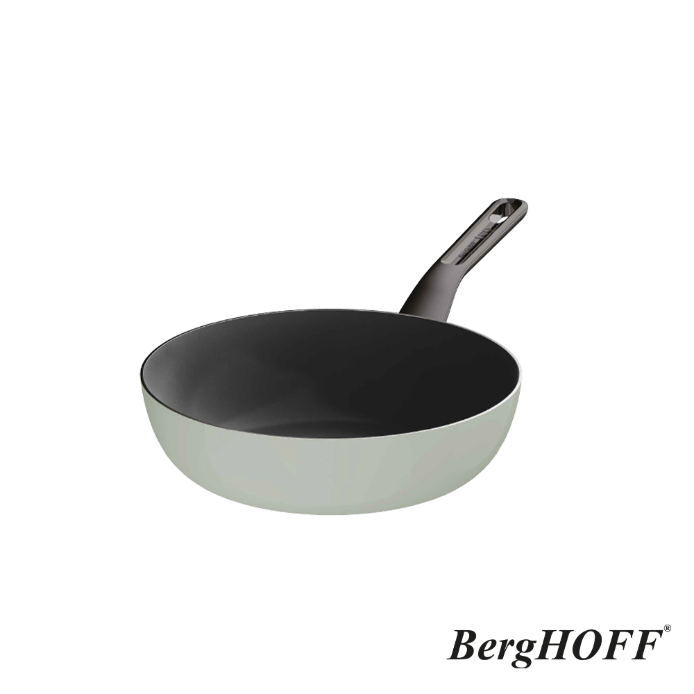 【BergHOFF貝高福】Glints陶瓷塗層不沾鍋系列_單柄炒鍋_28cm_鼠尾草綠
