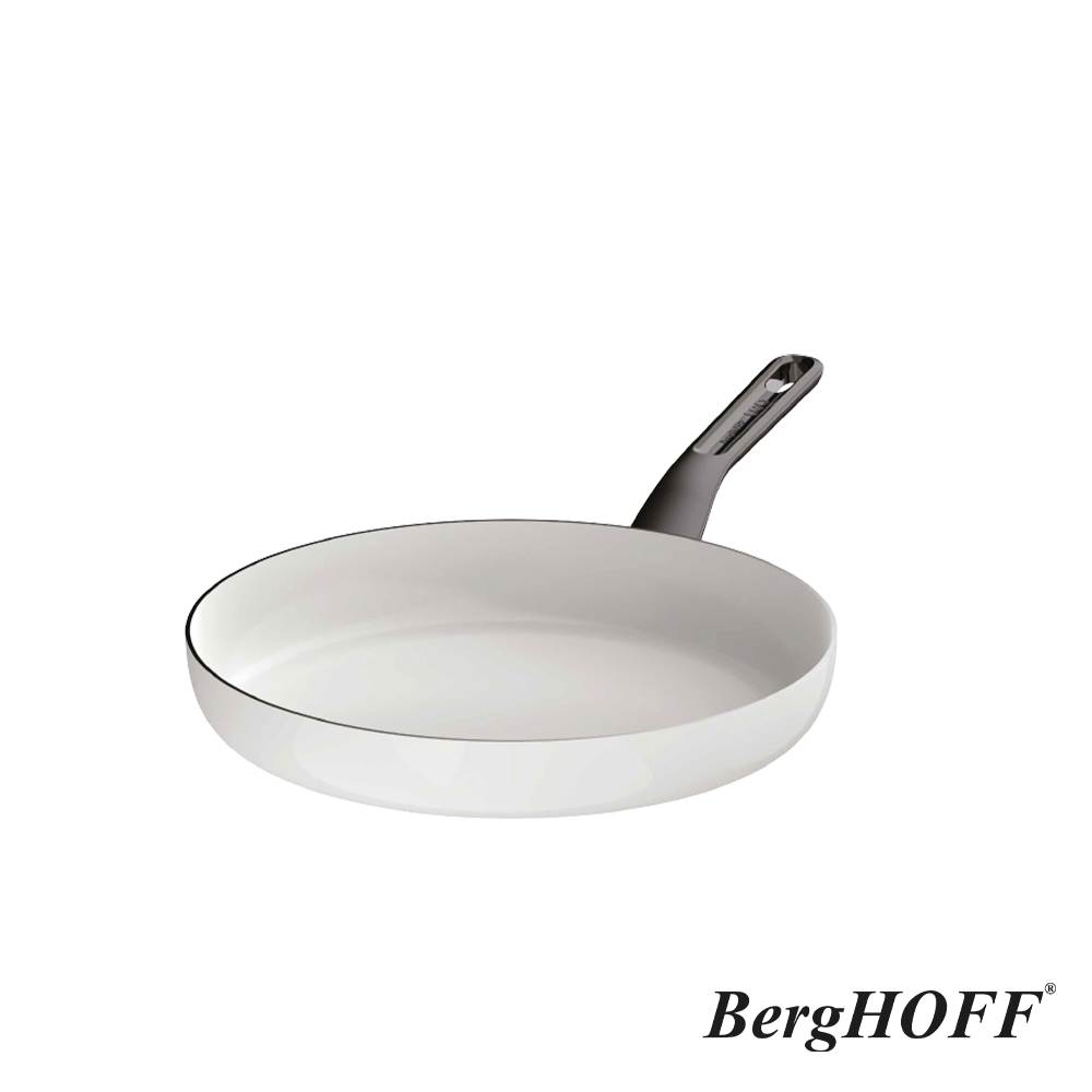 【BergHOFF貝高福】Glints陶瓷塗層不沾鍋系列_單柄平底鍋_32cm_晶曜白	
