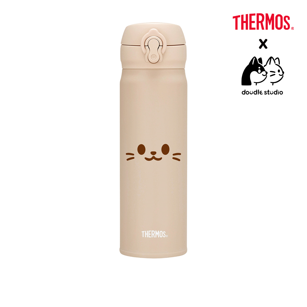 【THERMOS膳魔師】保溫瓶_JNL-504系列_500ml_靈魂喵喵大臉魂