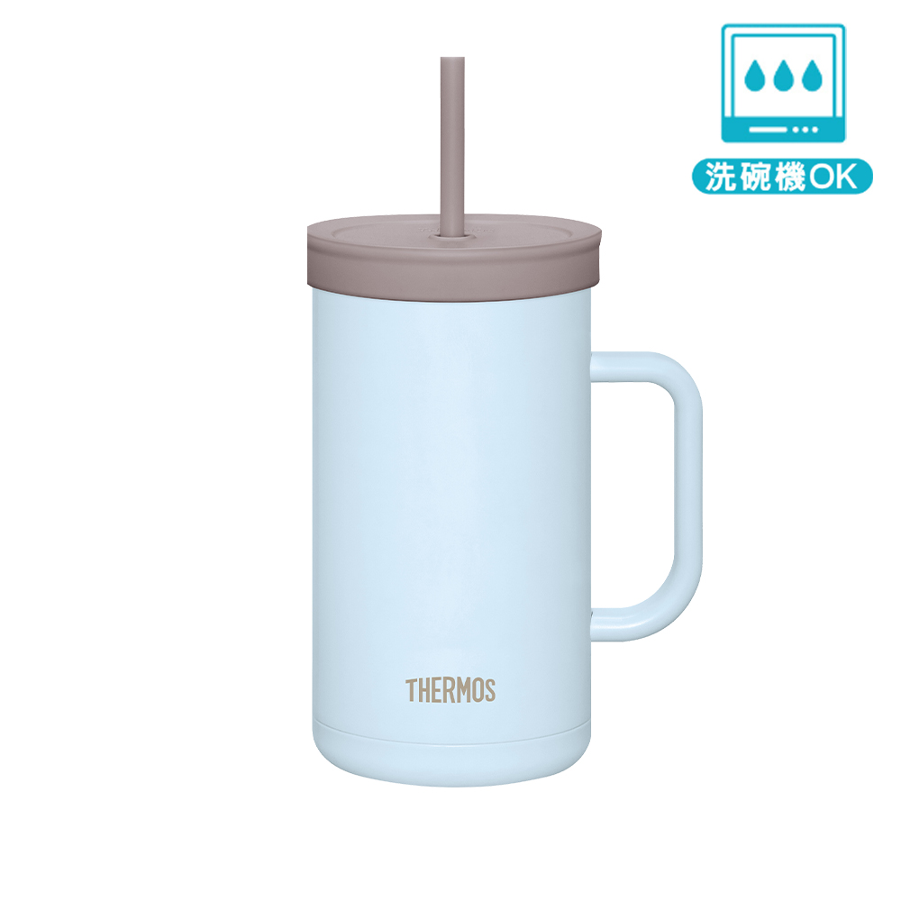 【THERMOS膳魔師】不銹鋼真空吸管杯_TKHA系列_1000ml_藍