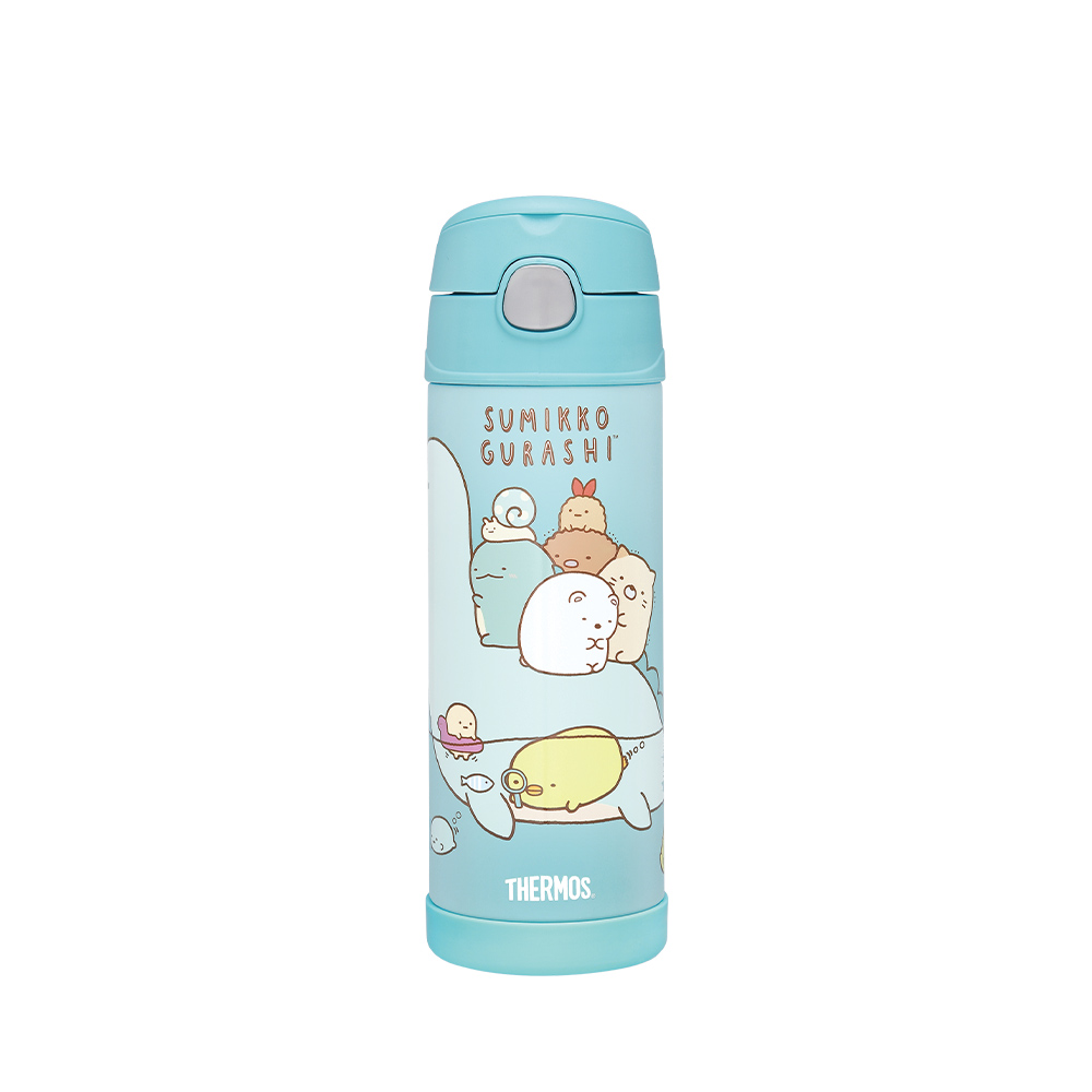【THERMOS膳魔師】不銹鋼真空兩用保冷瓶_F4021CSG系列_470ml_角落小夥伴海洋篇