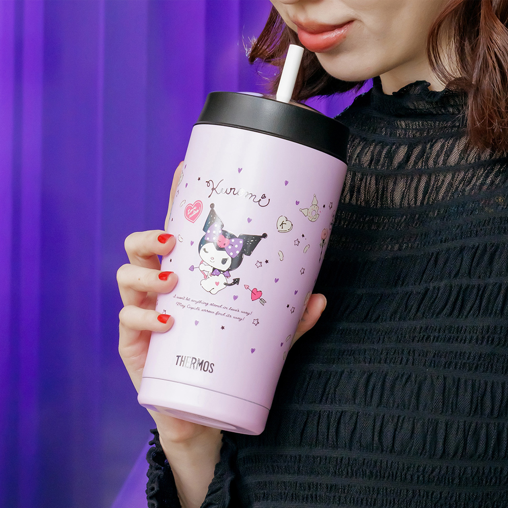 【THERMOS膳魔師】不鏽鋼真空吸管隨行瓶_TS405系列_650ml_酷洛米邱比特