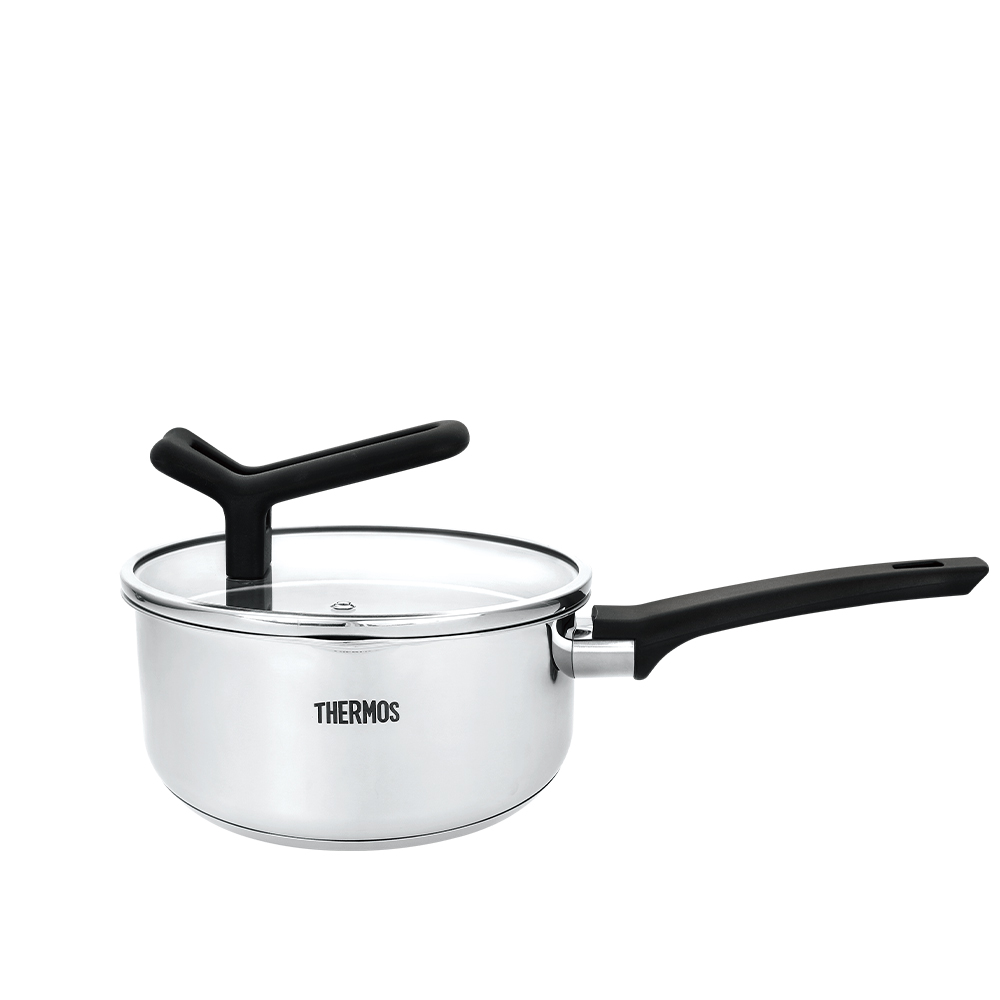 【THERMOS膳魔師】不銹鋼附瀝水蓋雪平鍋_18cm
