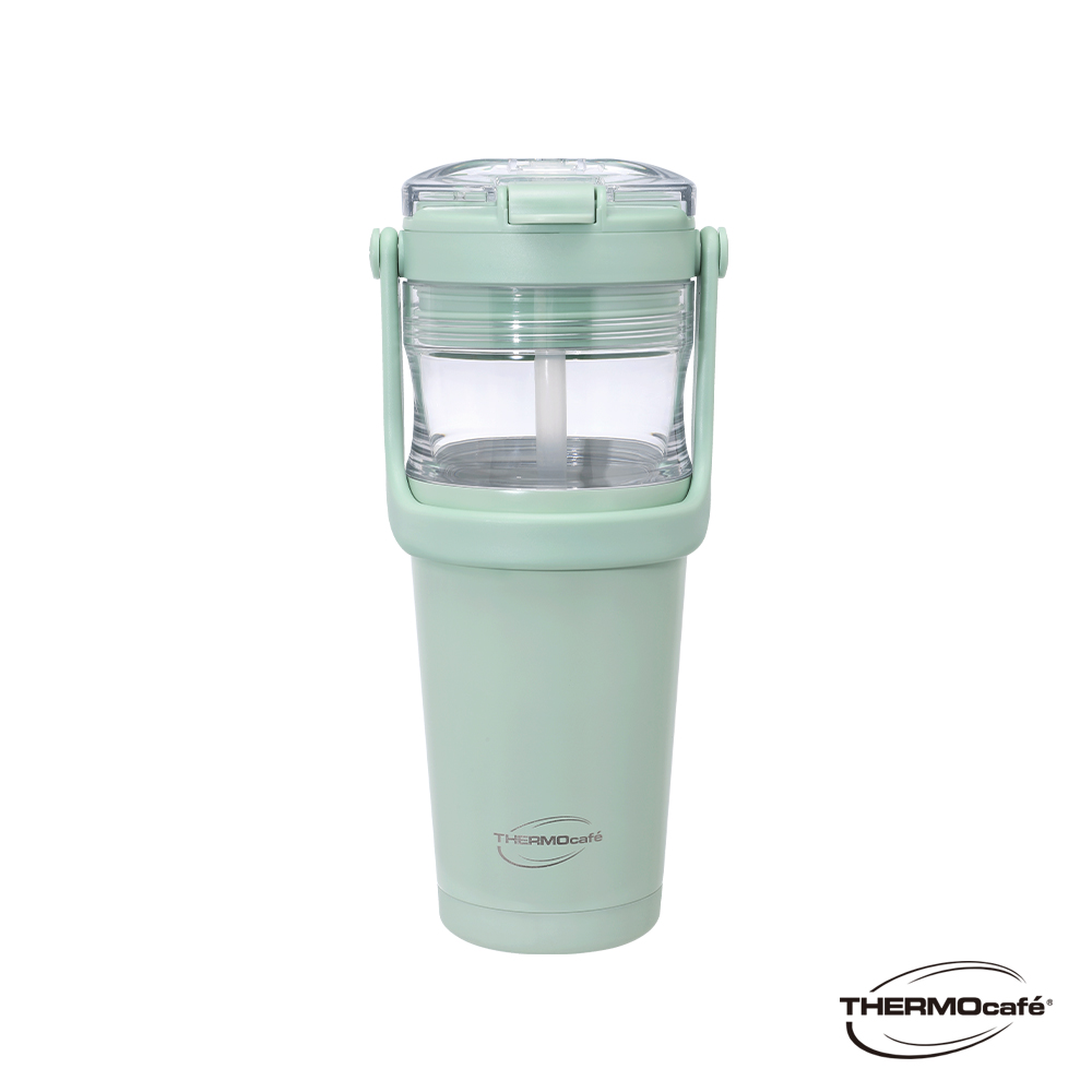 【THERMOcafe' 凱菲】雙層陶瓷塗層保溫瓶_TCDB系列_嫩葉綠