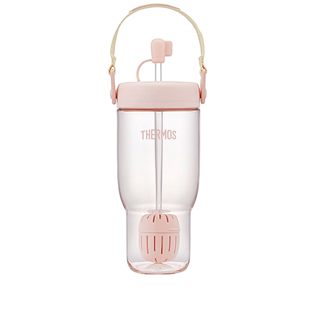 【THERMOS膳魔師】隨行補水吸管瓶_1100ml_粉