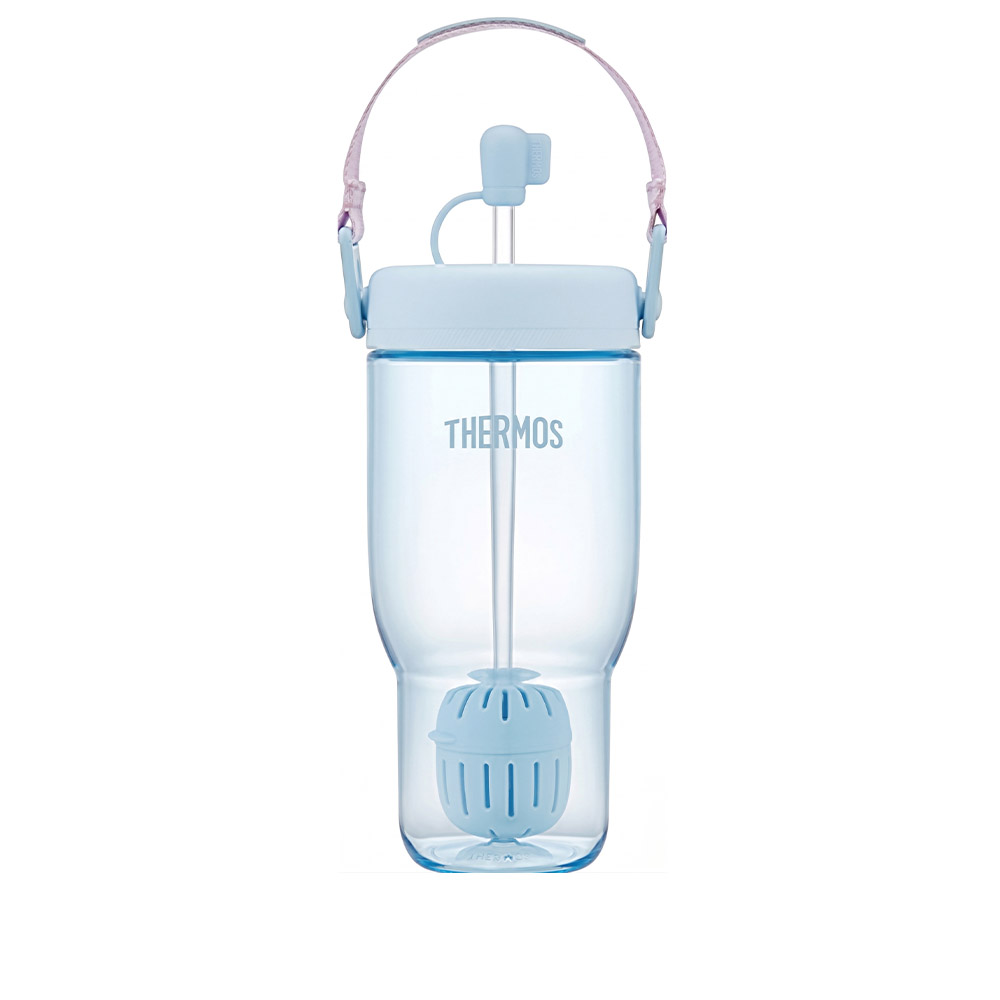 【THERMOS膳魔師】隨行補水吸管瓶_1100ml_藍