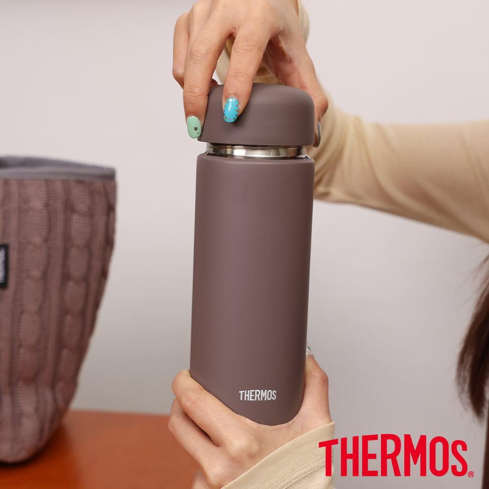 【THERMOS膳魔師】不銹鋼陶瓷塗層真空保溫杯_500ml_霧面棕