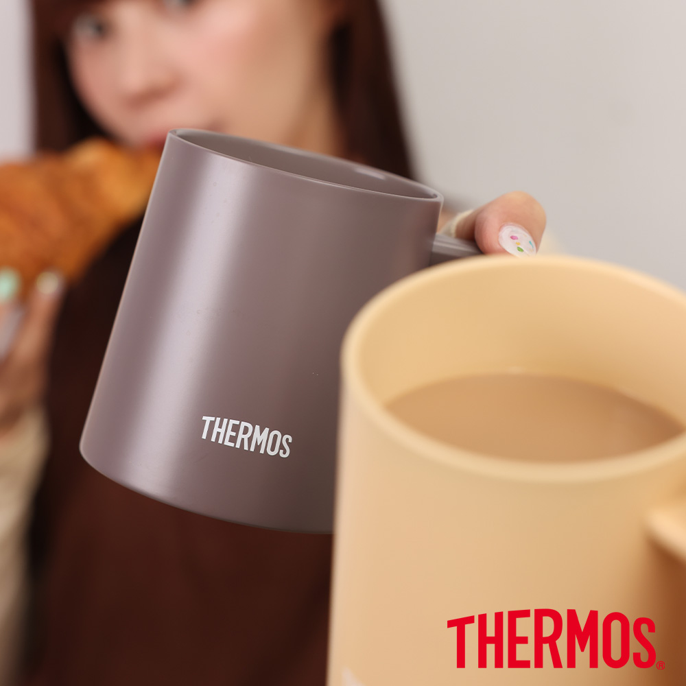 【THERMOS膳魔師】不銹鋼陶瓷塗層真空保溫杯_350ml_霧面棕