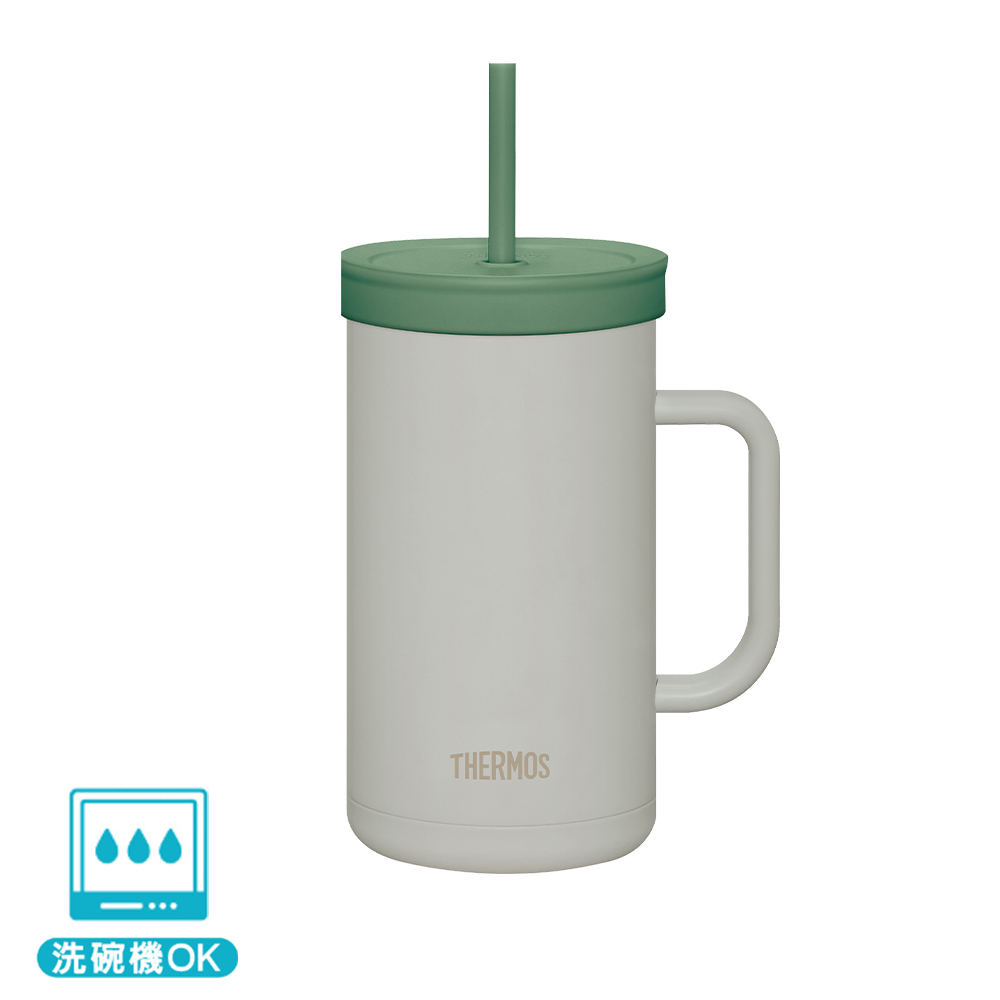 【THERMOS膳魔師】不銹鋼真空吸管杯_TKHA系列_1000ml_灰