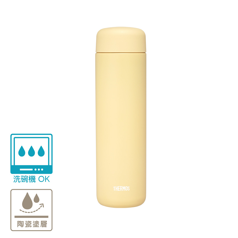 【THERMOS膳魔師】不銹鋼陶瓷塗層真空保溫杯_650ml_霧面黃