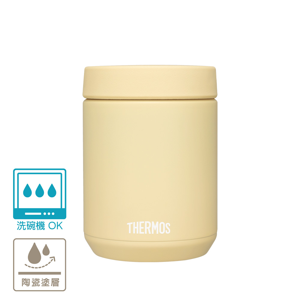 【THERMOS膳魔師】不銹鋼陶瓷塗層真空食物罐_500ml_霧面黃