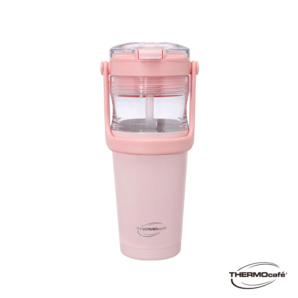 【THERMOcafe' 凱菲】雙層陶瓷塗層保溫瓶_TCDB系列_櫻花粉